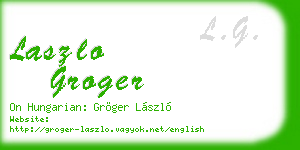 laszlo groger business card